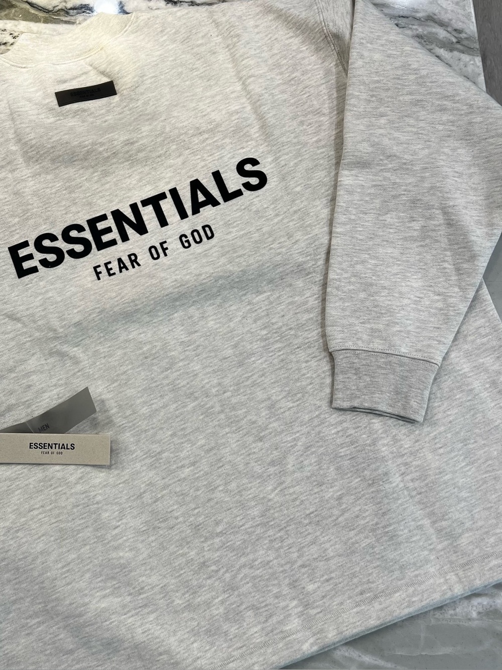 Fear of God ESSENTIALS Relaxed Crewneck Sweatshirt Light Oatmeal Small NWT